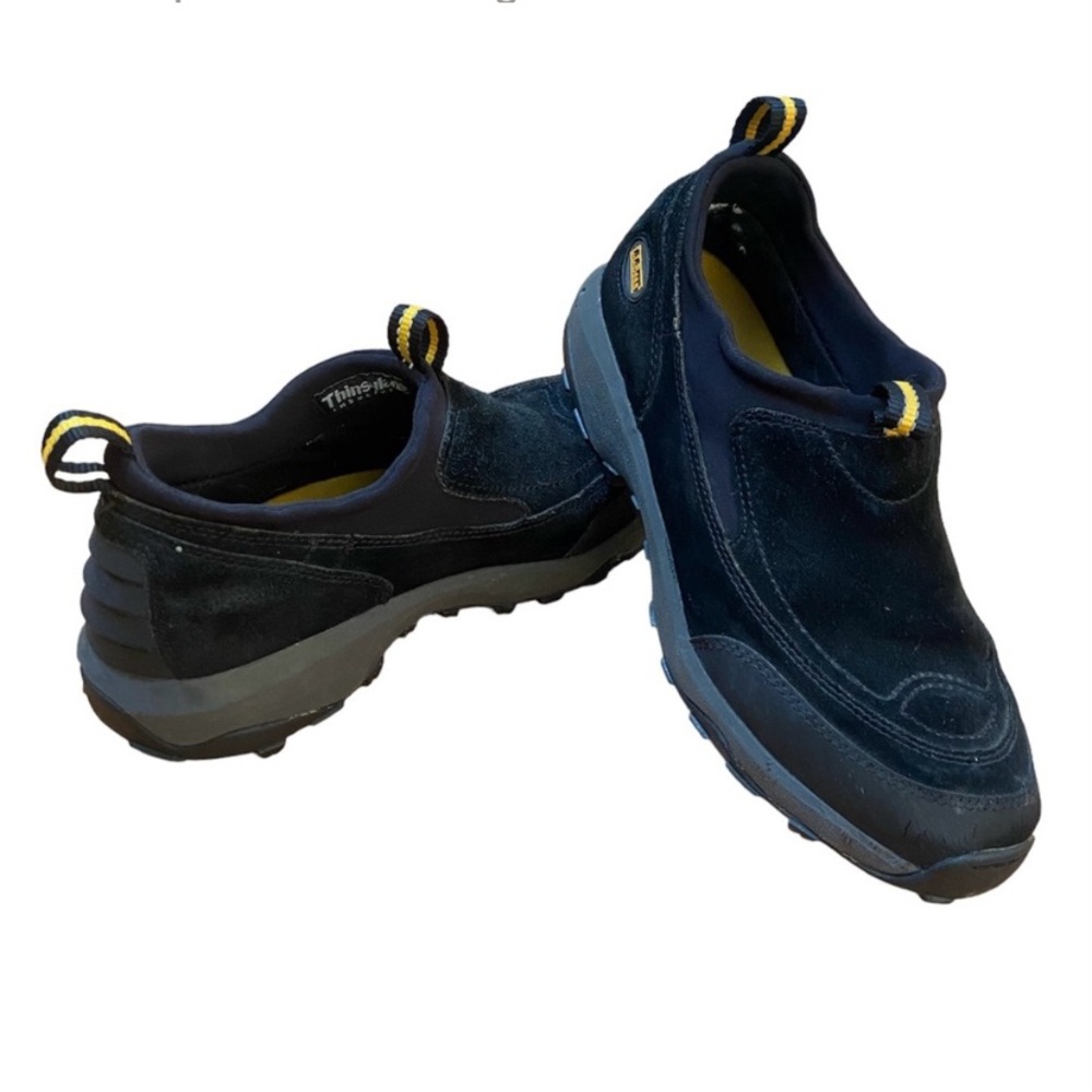 L.L. Bean Women's Black Suede Mocs Slip On Hiking Thinsulate Snow Shoe Size 10
